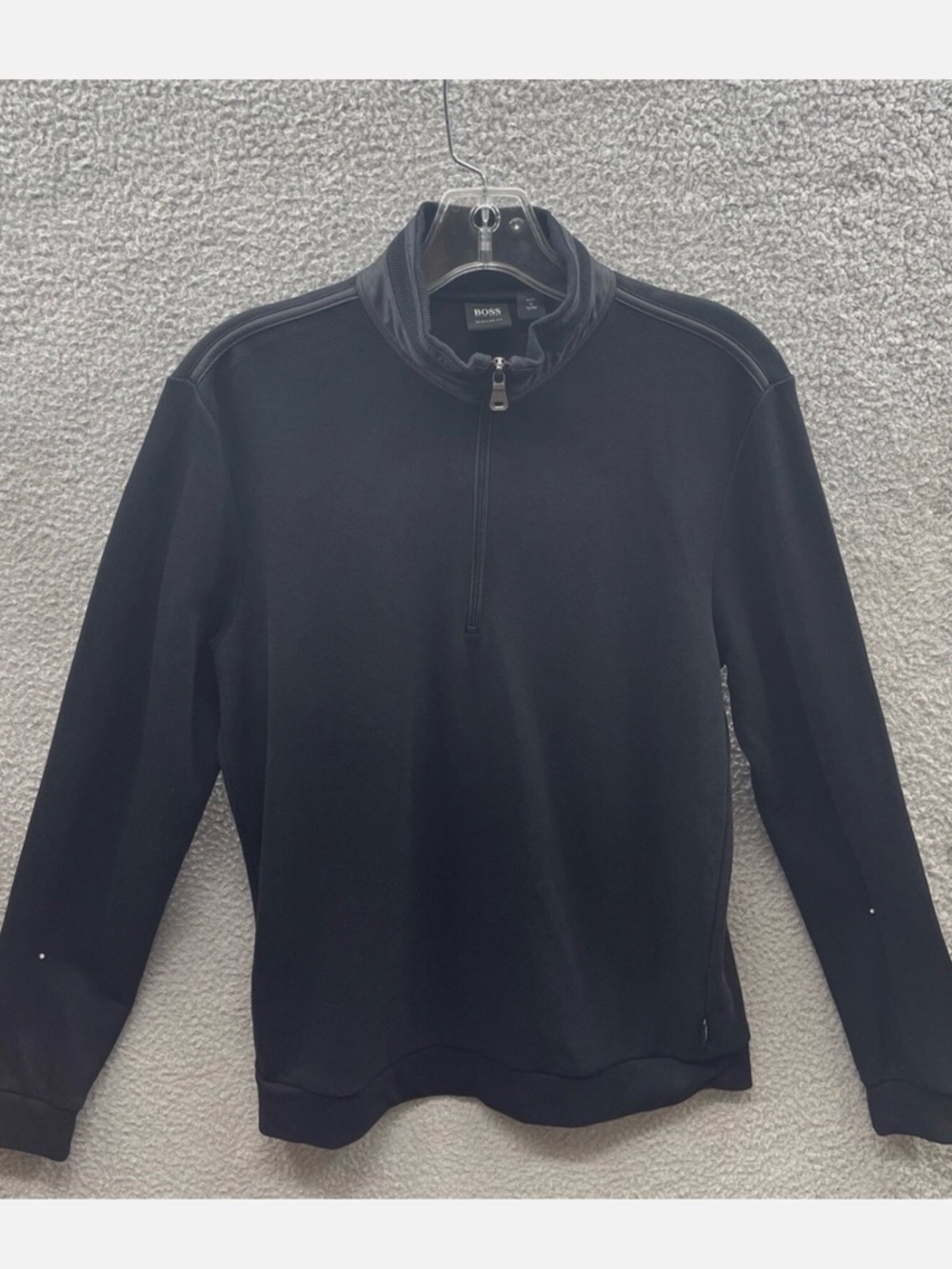 Boss Men's Black Half-Zip Pullover Sweater